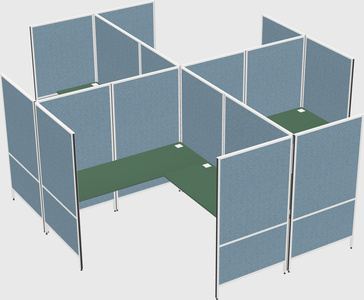 Modern modular quad l-shaped panel system