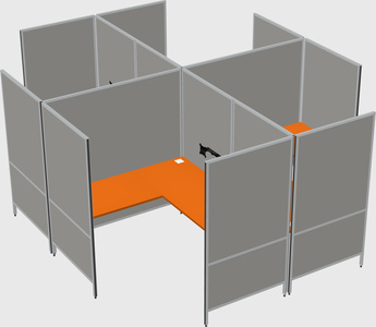 现代模块化四边形l型面板系统