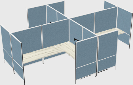 Modern modular quad l-shaped panel system