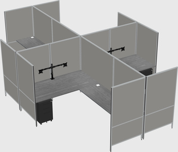 Modern modular quad l-shaped panel system