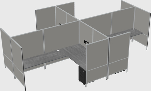 Modern modular quad l-shaped panel system