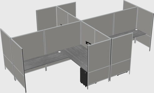 Modern modular quad l-shaped panel system