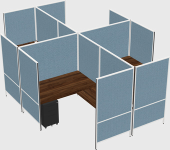 Modern modular quad l-shaped panel system