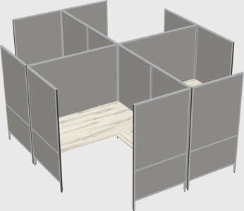 Modern modular quad l-shaped panel system