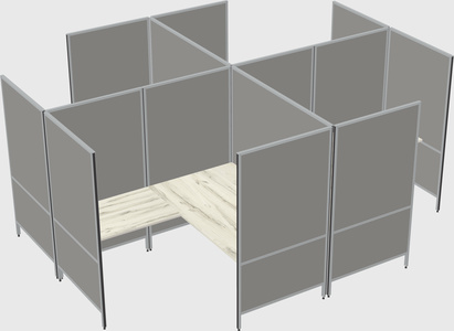 Modern modular quad l-shaped panel system