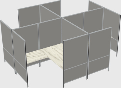 Modern modular quad l-shaped panel system