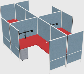 Modern modular quad l-shaped panel system