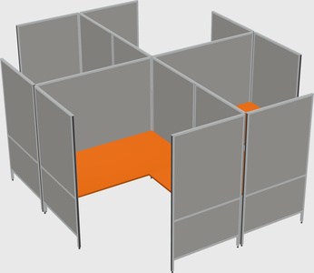 Modern modular quad l-shaped panel system