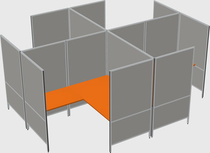 Modern modular quad l-shaped panel system