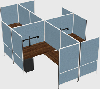 Modern modular quad l-shaped panel system