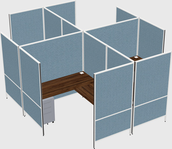 Modern modular quad l-shaped panel system