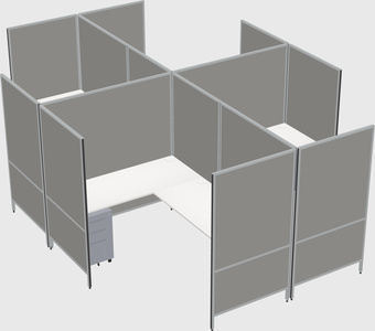 Modern modular quad l-shaped panel system