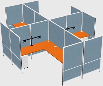 Modern modular quad l-shaped panel system