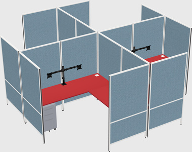 Modern modular quad l-shaped panel system