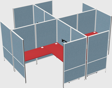 Modern modular quad l-shaped panel system