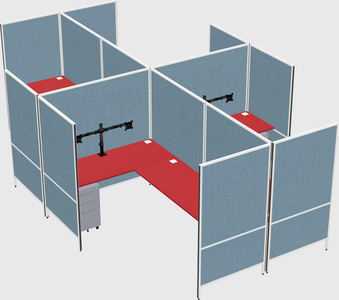 Modern modular quad l-shaped panel system