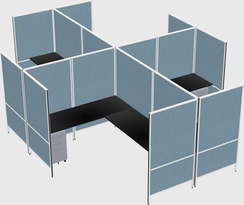 Modern modular quad l-shaped panel system