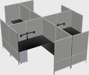 Modern modular quad l-shaped panel system
