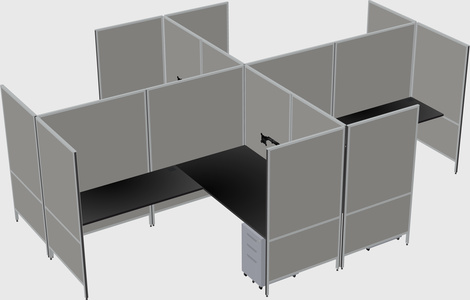 Modern modular quad l-shaped panel system