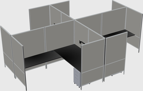 Modern modular quad l-shaped panel system
