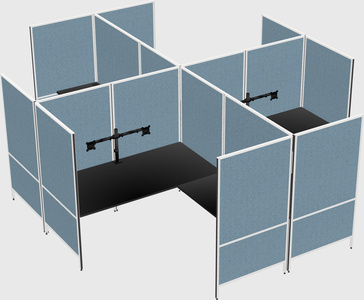 Modern modular quad l-shaped panel system