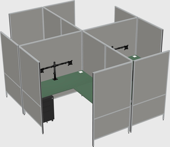 Modern modular quad l-shaped panel system