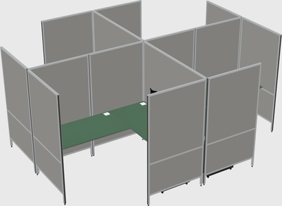 Modern modular quad l-shaped panel system