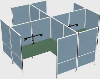 Modern modular quad l-shaped panel system