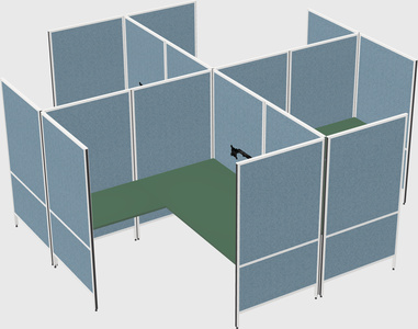 Modern modular quad l-shaped panel system