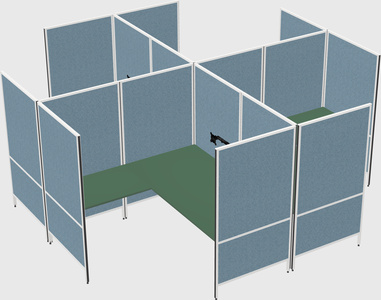 Modern modular quad l-shaped panel system
