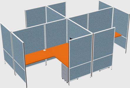 Modern modular quad l-shaped panel system