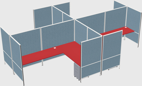 Modern modular quad l-shaped panel system