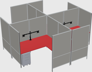 Modern modular quad l-shaped panel system