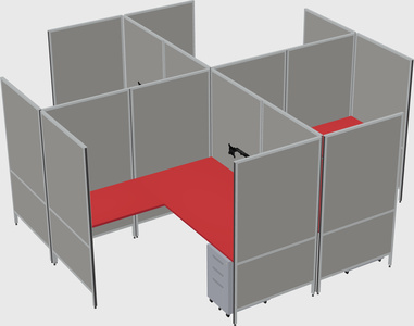 Modern modular quad l-shaped panel system
