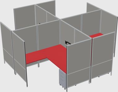 Modern modular quad l-shaped panel system