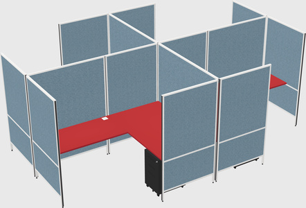 Modern modular quad l-shaped panel system
