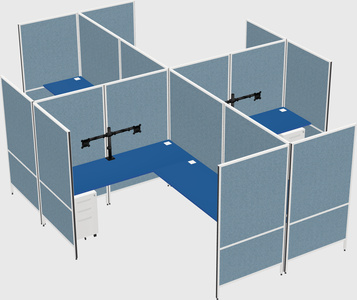 Modern modular quad l-shaped panel system