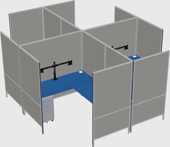 Modern modular quad l-shaped panel system