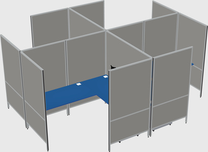 Modern modular quad l-shaped panel system