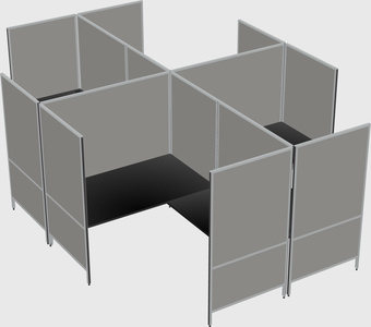 Modern modular quad l-shaped panel system