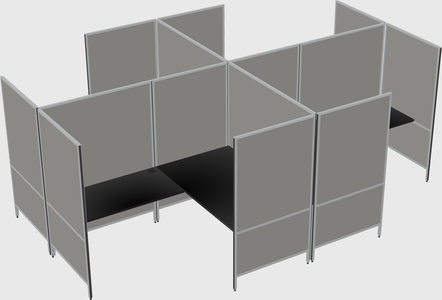 Modern modular quad l-shaped panel system