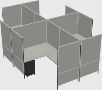 Système de panneaux modulaires modernes en forme de l quadruple