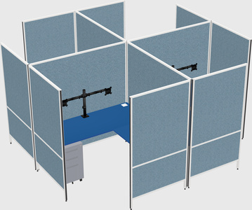 Modern modular quad l-shaped panel system