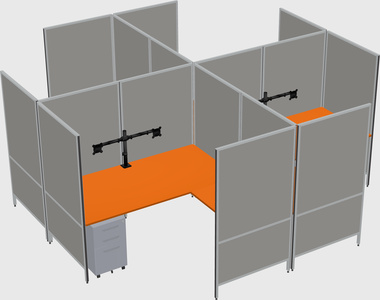 Modern modular quad l-shaped panel system