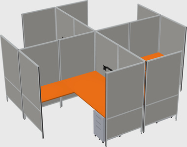 Modern modular quad l-shaped panel system