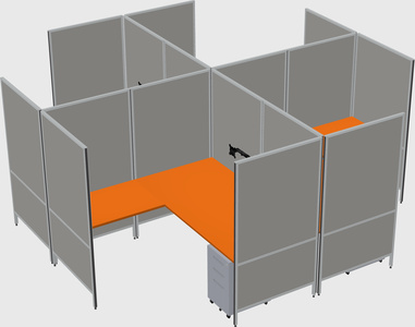 Modern modular quad l-shaped panel system