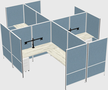 Modern modular quad l-shaped panel system