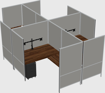 Modern modular quad l-shaped panel system