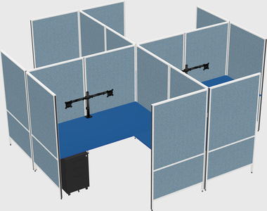 Modern modular quad l-shaped panel system