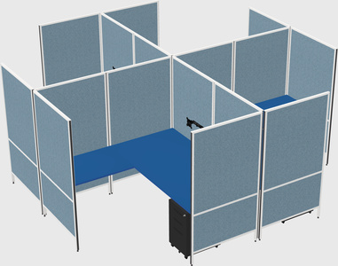 Modern modular quad l-shaped panel system